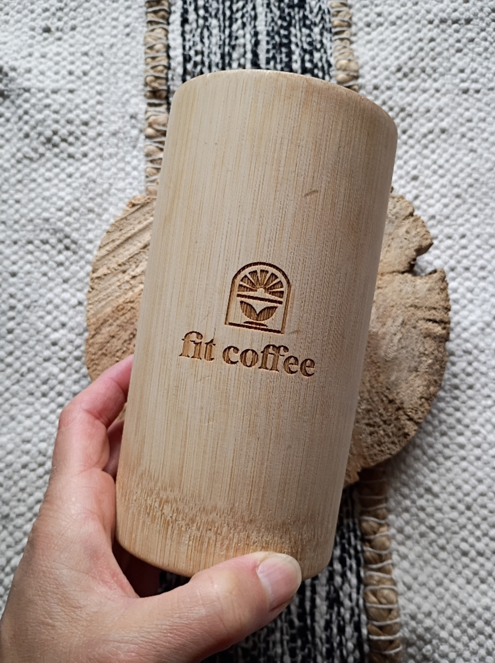 Fit Coffee/ Matcha Bamboo Tumbler — Natural Wood Tone